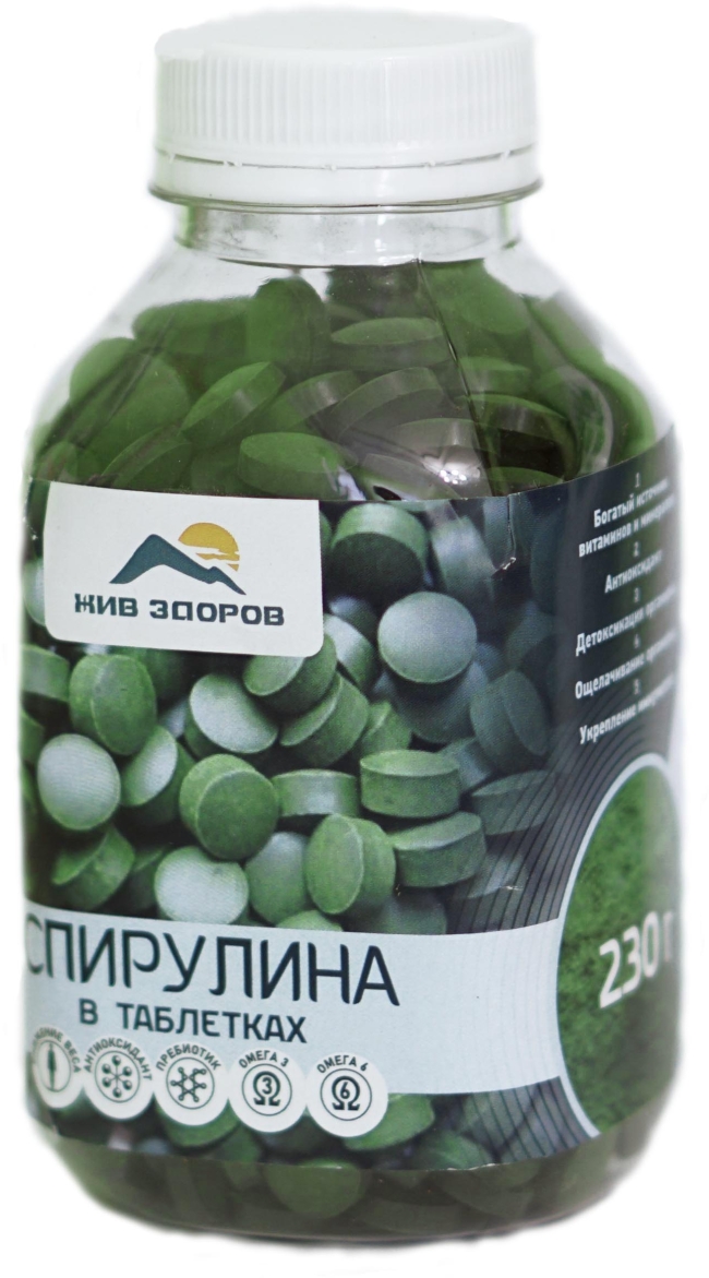 Спирулина таблетки, Жив Здоров, 150г/230г Спирулина таблетки, Жив Здоров, 150г/230г
