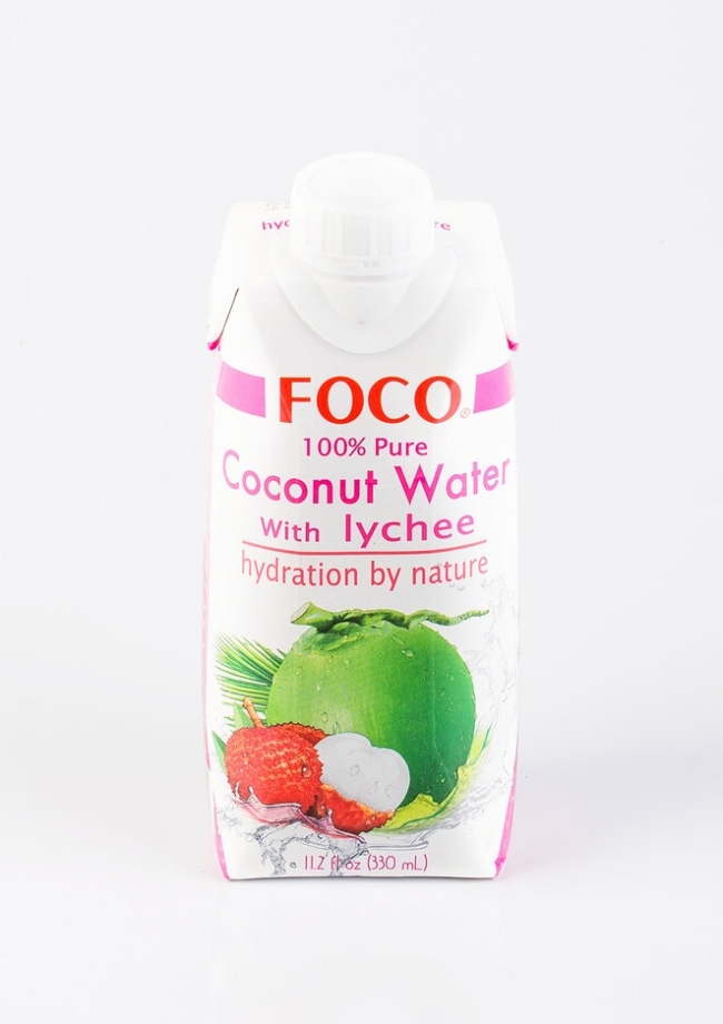 Кокосовая Вода "FOCO" с Соком Личи (100% натуральный напиток, без сахара), FOCO, 330мл