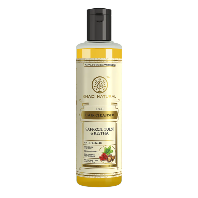 Шампунь укрепляющий для роста волос Шафран, Тулси и Ритха (Saffron, Tulsi and Reetha) Khadi Natural, 210 мл