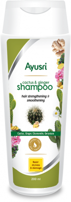 Шампунь Укрепляющий и Разглаживающий волосы с Кактусом и Имбирем (Cactus and Ginger Shampoo) Ayusri, 200 мл