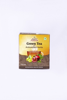 Зеленый чай с антиоксидантными травами (Green Tea with antioxidant herb) Baps Amrut, 10 пакетов