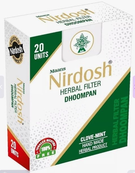 Сигареты без табака с фильтром, Нирдош (Nirdosh), 20 шт, со вкусом Гвоздика-Мята Сигареты без табака с фильтром, Нирдош (Nirdosh), 20 шт, со вкусом Гвоздика-Мята