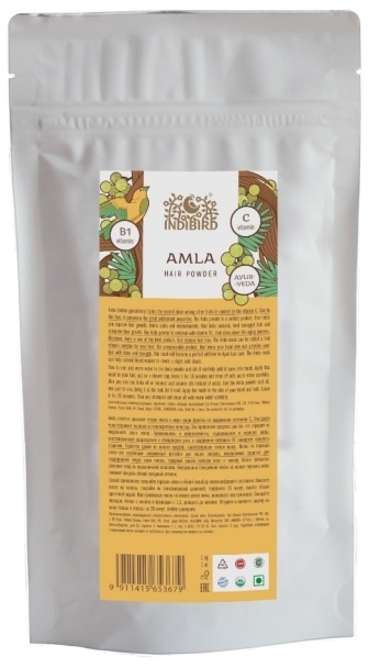 Амла, порошок для волос и тела (Amla Hair Powder), Indibird, 100г/1кг