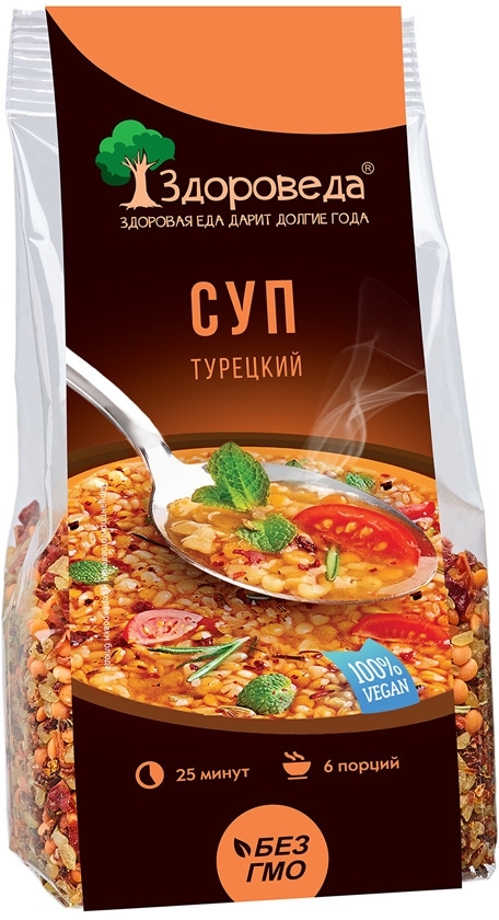 Суп Турецкий с булгуром и красной чечевицей, Здороведа, 250г