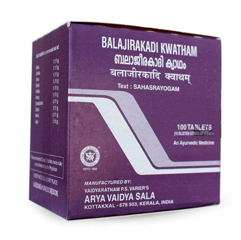 Баладжиракади Кватхам (Balajirakadi Kwatham), Kottakkal, 10 таб. / 100 таб.