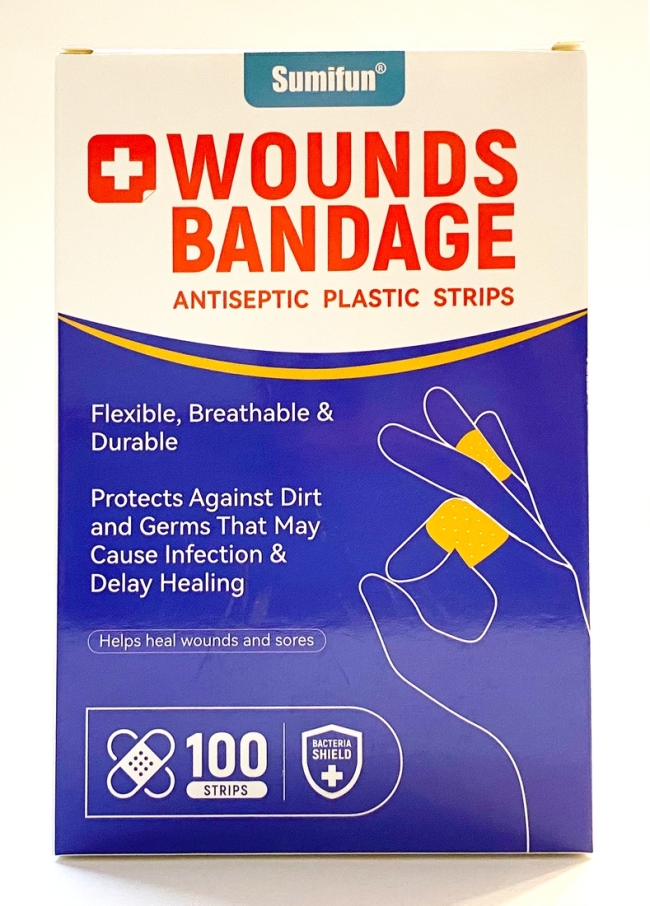 Вундс (Wounds Bandage Antiseptic Plastic Strips Sumifun) антисептический пластырь , 100 шт  