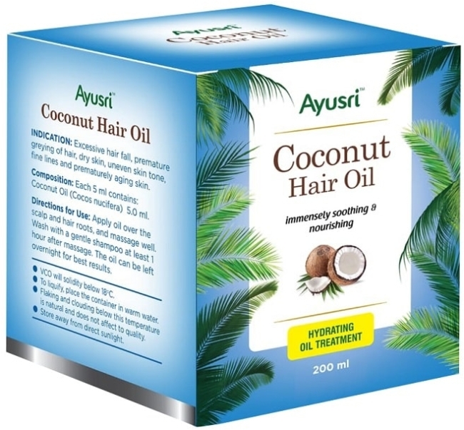 Кокосовое Масло для волос (Coconut Hair Oil) Ayusri, 200 мл