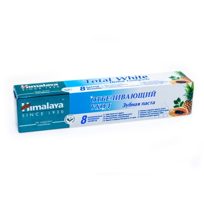 Зубная паста Отбеливающий уход (Total White) Himalaya Herbals, 50мл