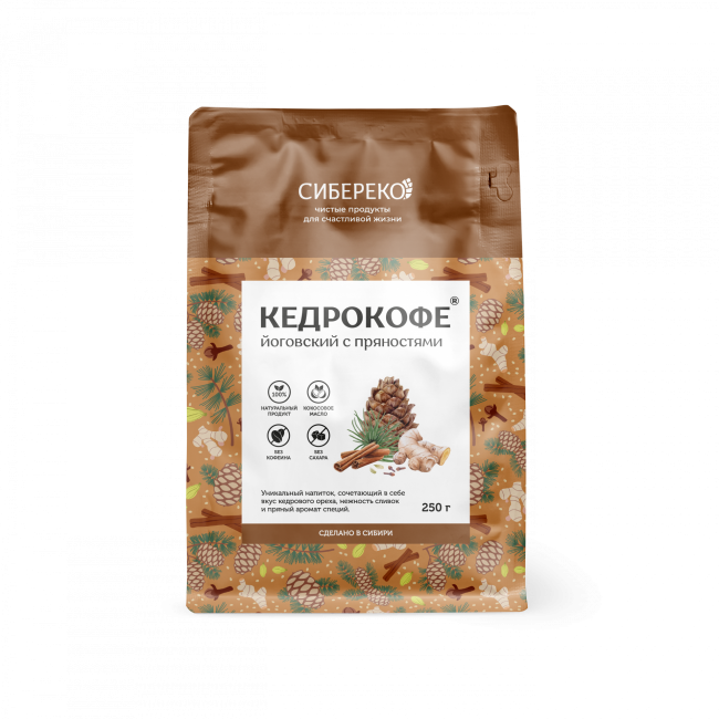 Кедрокофе Йоговский с пряностями, Sibereco 125/250г Кедрокофе Йоговский с пряностями, Sibereco 125/250г