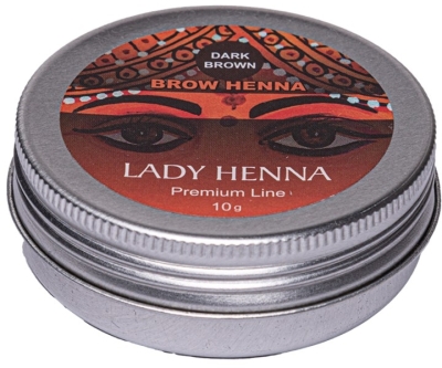 - 85% Краска для бровей на основе хны Темно-Коричневая (Premium Line) LADY HENNA, 10 г срок до 31/10/25