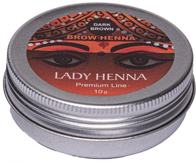Краска для бровей на основе хны Темно-Коричневая (Premium Line) LADY HENNA, 10 г