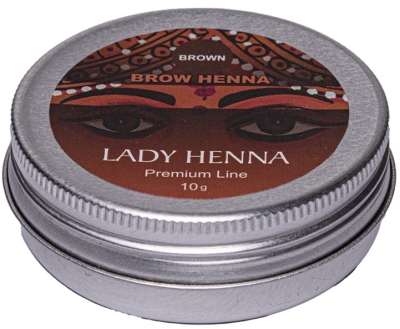 - 85% Краска для бровей Коричневая на основе хны (Premium Line), LADY HENNA, 10 г срок до 31/10/25