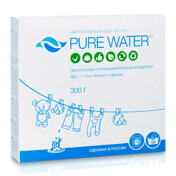 Стиральный порошок, Pure Water, 300г Стиральный порошок, Pure Water, 300г