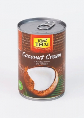 Кокосовый крем (Coconut cream), Real Thai, 95%, 400мл