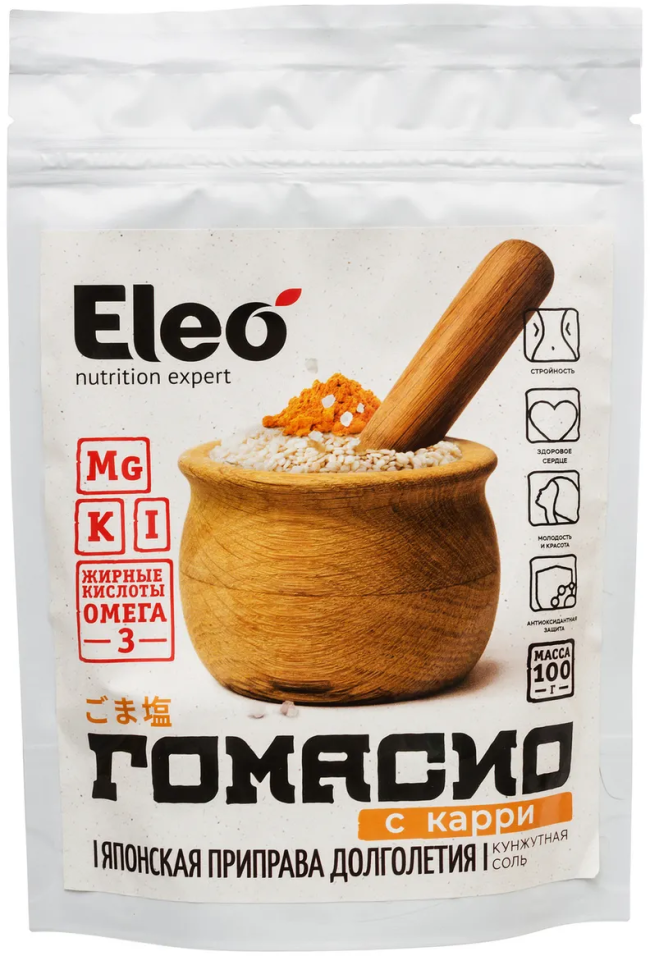 Соль кунжутная Гомасио с карри Eleo, Специалист, 100г Соль кунжутная Гомасио с карри Eleo, Специалист, 100г