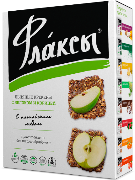 Флаксы с яблоком и корицей, Компас здоровья, 120 г