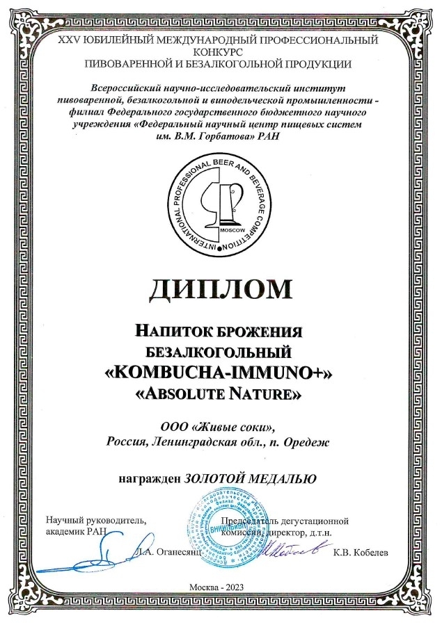 Напиток натуральный Комбуча Immuno+ "Мёд, Имбирь и Лимон", Absolute Nature, 350 мл Напиток натуральный Комбуча Immuno+ "Мёд, Имбирь и Лимон", Absolute Nature, 350 мл