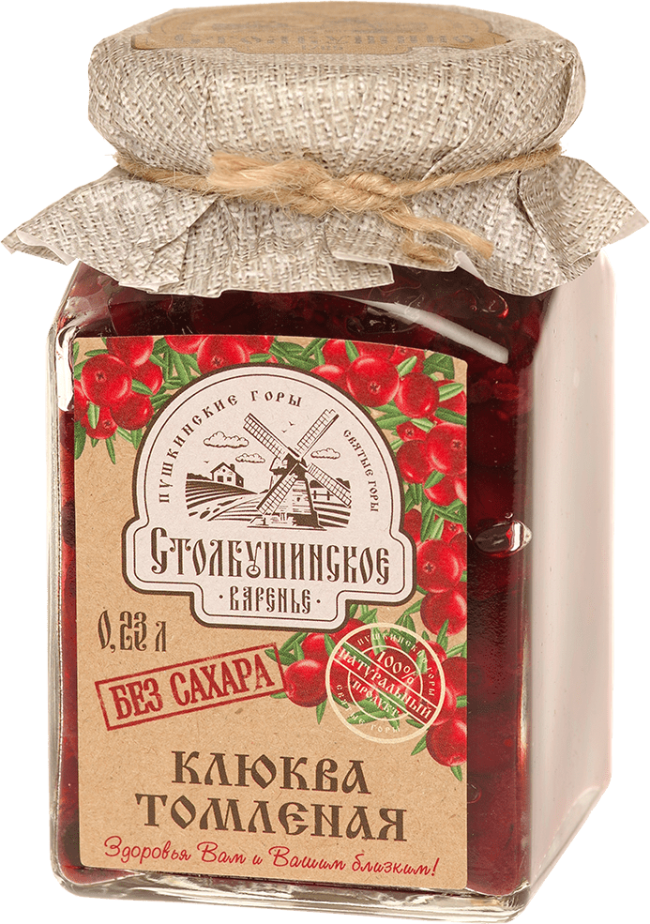 Клюква томленая без сахара, Столбушино, 230 мл Клюква томленая без сахара, Столбушино, 230 мл