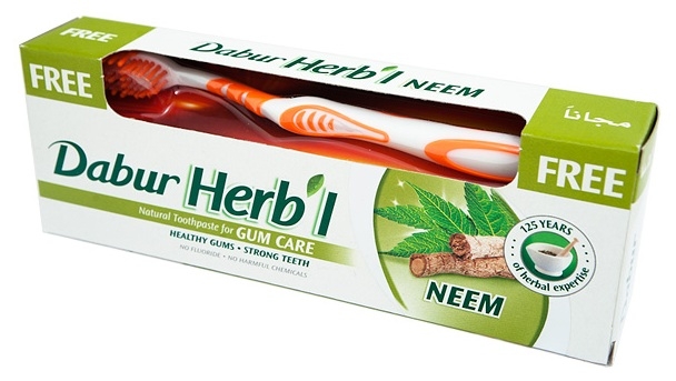 Зубная паста Ним + щетка (Herb'l Neem Toothpaste), Dabur, 150г Зубная паста Ним + щетка (Herb'l Neem Toothpaste), Dabur, 150г
