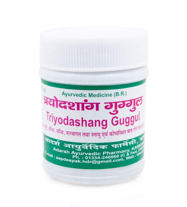 Трайодашанг Гуггул (Triyodashang guggul), Adarsh, таблетки, 40 г Трайодашанг Гуггул (Triyodashang guggul), Adarsh, таблетки, 40 г