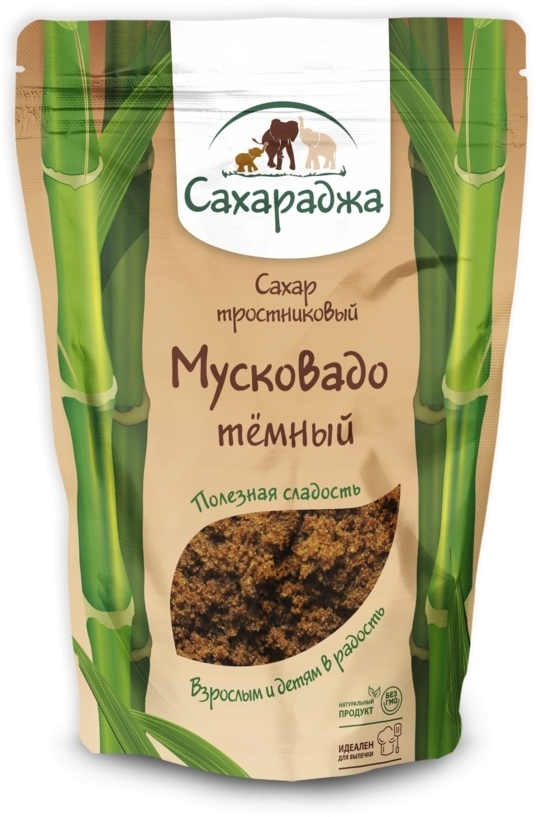 Сахар тростниковый Мусковадо тёмный, Сахараджа, 450г Сахар тростниковый Мусковадо тёмный, Сахараджа, 450г