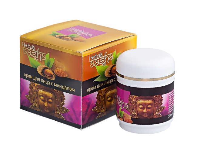 Крем для лица с миндалем Aasha Herbals, 50мл Крем для лица с миндалем Aasha Herbals, 50мл