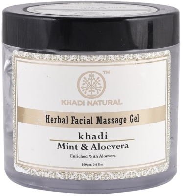 Массажный гель для лица Мята и Алоэ Вера (Herbal Facial Massage Gel Mint & Aloevera), Khadi, 100г 